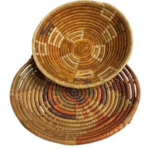 Navajo Woven Baskets ceremonial baskets Hand Woven Sumac Set/2 wedding Baskets